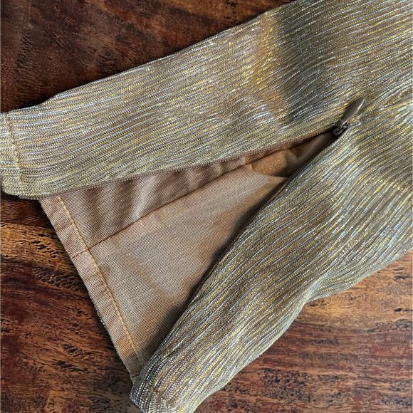 Gold Halter Plunge Metallic Jumpsuit By House Of CB London XS - Picture 10 of 16